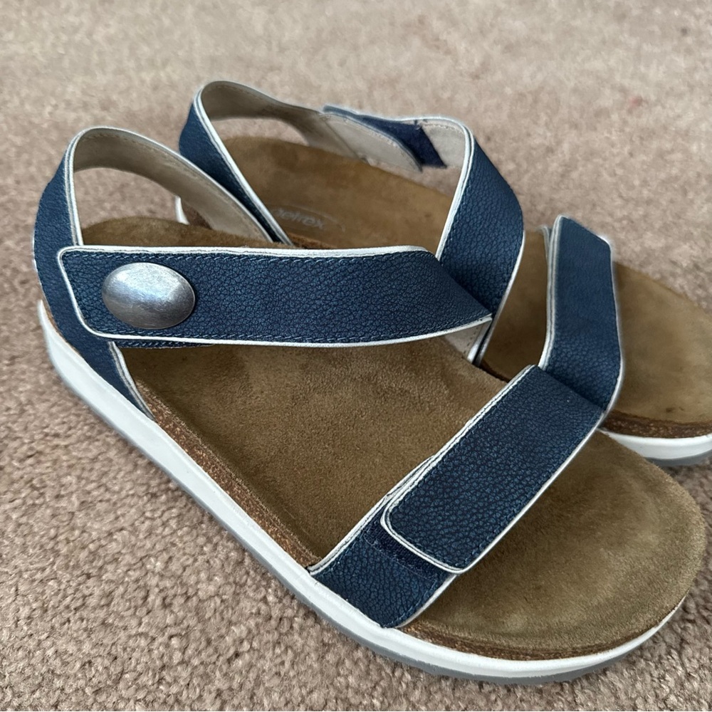 Aetrex Camilla Adjustable Strap Leather Sandals Orthotic Comfort Shoes - Picture 3 of 11